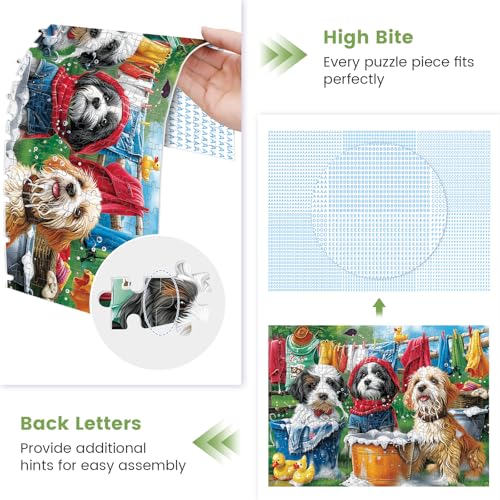 300 Piece Puzzles for Adults,Cute Dogs Jigsaw Puzzle for Adults Kids Seniors,Recycled Cardboard Dogs Large Piece Puzzle 300 Piece,Family Activity Great Gift for Family Friends 20.5 * 15 in - style: Cute Dogs