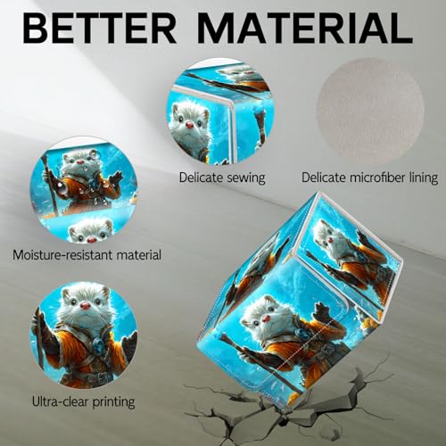 Trading Card Storage Box, Holds 100+ for MTG Cards, PU Leather with Magnetic Closure, Otter Mage with Staff Underwater Durable Deck Box for Magic the Gathering, Trading Card Games - color: Otter Mage with Staff Underwater