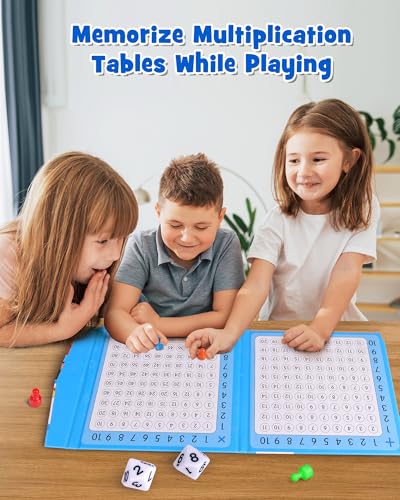 D-FantiX Magnetic Addition Multiplication Game Board | Math Games for Kids 8-12, Math Manipulatives for Elementary School, Montessori Learning Toys for Homeschool Classroom