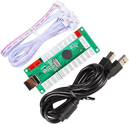 EG STARTS 2 Player Arcade Games DIY Kit Parts 2 Ellipse Oval Joystick Handles + 20 LED lit Arcade Buttons (Mixed Color Kit)