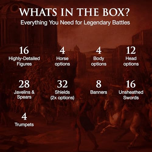 Wargames Delivered - Victrix Early Imperial Roman Cavalry Set with Bonus Miniature STL Download - 16 Highly Detailed 28mm Miniatures with Javelins, Shields, and Campaign Gear for Roman Wargaming