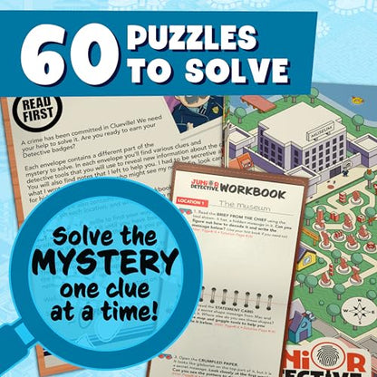 Junior Detective Mysteries Board Game for Kids Ages 8 and Up, Classic Family Mystery Game for 1 Plus Players
