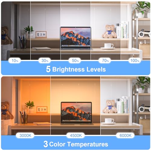 WILLED 3W Rechargeable Light Bar with Romote Control,3 Colors Adjustable Mirror Lights with 120 LED,2000mAh Battery Makeup Light, Magnetic Stick On Touch Lights for Cabinet,Closet,Bunk Bed,Kitchen