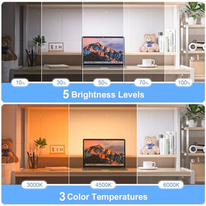 WILLED 3W Rechargeable Light Bar with Romote Control,3 Colors Adjustable Mirror Lights with 120 LED,2000mAh Battery Makeup Light, Magnetic Stick On Touch Lights for Cabinet,Closet,Bunk Bed,Kitchen