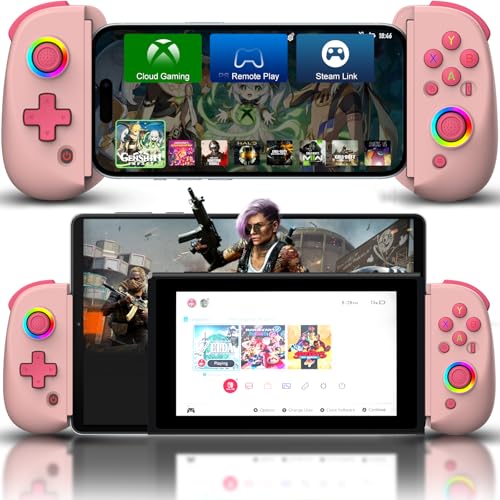 Joso Mobile Gaming Controller for iPhone/iPad/Tablet, Android Wireless Controller with Hall Effects Joysticks, Support PC/Switch, Play Cloud Games/Remote Play/COD/Genshin Impact & More - Pink - color: Pink