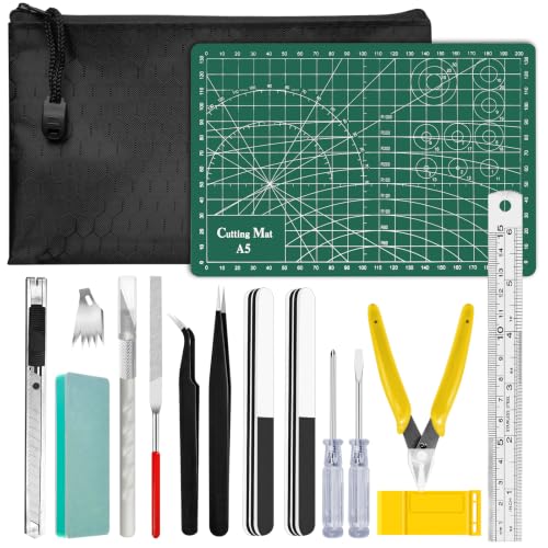 Gundam Model Tool Kit, Hobby Building Tools Kit, 20PCS Basic Gunpla Tool Kit Hobby Making, Gundam Accessories Metal Earth Tool for Gunpla Basic Model Assembling Repairing Fixing DIY