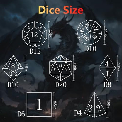 Golden Ring DND Dice Set, 7pcs D&D Polyhedral Sharp Edge Resin Dice with Box, Dice Set for Role Playing Dungeons and Dragons, Playing Games for D and D MTG RPG (Red) - color: Ring Red, style: Ring