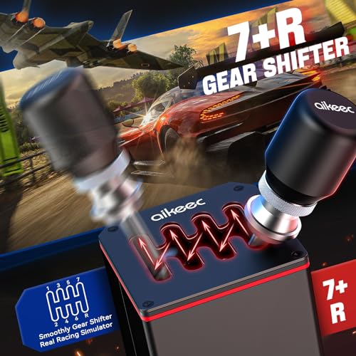 aikeec USB Truck Simulator Shifter for Logitech G29 G27 G25 G920 Thrustmaster T300RS/T500 GT Sim Racing Shifter for PC Windows Racing Games, Froza, Dirt, WRC, Assetto Corsa ATS & ETS2 7+R - size: 7+R without clamp