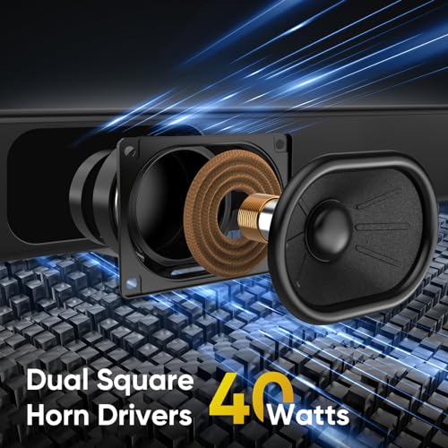 RIOWOIS 17" Sound Bar, Home Theater Surround Sound System for TV | Bass Reflex Port, Compatible with Fire TV Remote, Support Optical/AUX/Bluetooth 5.3 Input, Compact Design, Wall-mountable - size: 17-inch