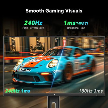 KTC 27 Inch 240Hz Gaming Monitor, FHD 1080p Fast IPS, Adaptive Sync, H27F7 | HDR, Height Pivot Tilt Adjustable, Vesa Mount, HDMI/DP - color: Black, size: 27-inch
