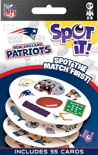 Masterpieces Officially Licensed NFL New England Patriots Spot It Game for Kids and Adults - style: New England Patriots