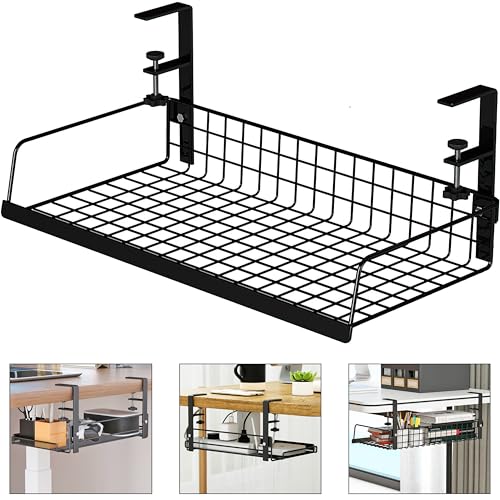 Under Desk Cable Management Tray Cord Wire Shelf Organizer (Large) - size: Large