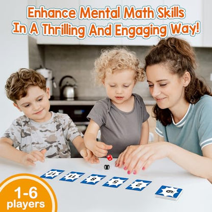Aizweb Math Games for Kids - Addition, Subtraction, Multiplication, Division Flash Cards - Educational Learning Counting for Homeschool, Classroom, Travel - Indoor Outdoor Dice Family Game - style: Mental Math
