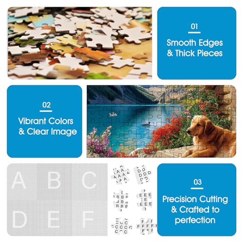 500 Piece Landscape Puzzle for Adults – Dog Jigsaw Puzzle 500 Pieces for Adults Seniors – Eco-Friendly Recycled Paper – Fun & Challenging Family Game Gift for Friends and Family (20.5 x 15 in) - style: Landscape Dog