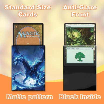 MTG Card Sleeves 100CT,Standard Size Sturdy MTG Sleeves Matte Back Finish for Baseball,Trading Cards (Blue) - color: Blue