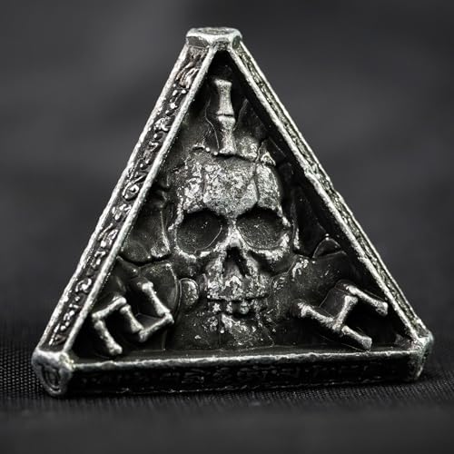 Metal DND Dice Set for D&D Dungeons and Dragons RPG Game Skull Wizard Theme Polyhedral Dice with Metal Gift Box for Dice Goblin Collectable Unique Skeleton Halloween Accessories (Black) - color: Black