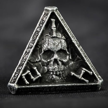 Metal DND Dice Set for D&D Dungeons and Dragons RPG Game Skull Wizard Theme Polyhedral Dice with Metal Gift Box for Dice Goblin Collectable Unique Skeleton Halloween Accessories (Black) - color: Black