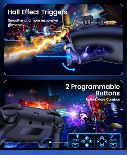 Switch 2 Controller for Nintendo Switch 2/Switch/OLED/Lite, Wireless Switch Controller with Charging Dock, RGB Switch Pro Controller with Hall Effect, Macro, Turbo and Vibration, Pumpkin Glow - color: Pumpkin Glow