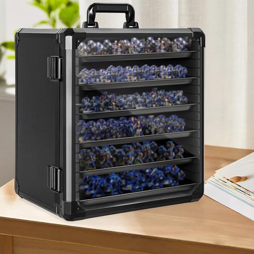 Miniatures Storage Case Miniatures Transport Case Aluminum Alloy Frame with Lock (X-Large Size) - size: X-Large