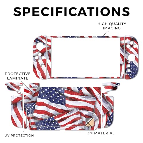 Glossy Glitter Gaming Skin Compatible with Nintendo Switch 2 Console Only - Patriot - Premium 3M Vinyl Protective Wrap Decal Cover - Easy to Apply | Crafted in The USA by MightySkins - color: Patriot, size: Switch 2 Console Skin Only, style: Glossy Glitte