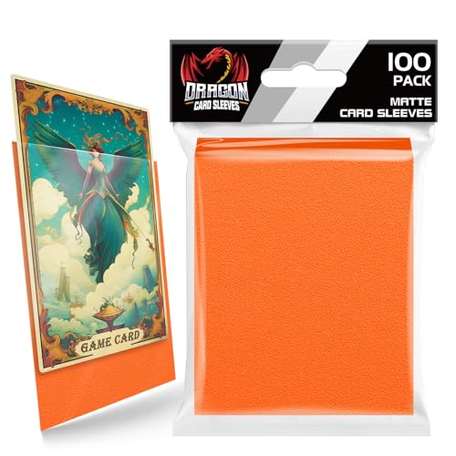 100 Count Matte Card Sleeves for Trading Cards, Standard Size Protective Sleeves Deck Card Protectors Fit for Baseball Cards, Sports Cards, MTG, Game Card Standard Cards (Orange) - color: 100 Pcs Orange
