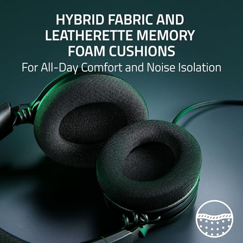 Razer Kraken V4 X Wired Gaming Headset: 40 mm Drivers - Cardioid Mic - Memory Foam Cushions - Chroma RGB Lighting - Type C & A Cable - PC, Mac, PS5, Nintendo Switch, Steam Deck, Smartphone (Renewed)