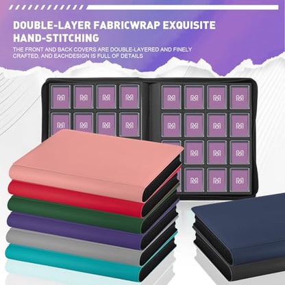 16 Pocket Toploader Binder,Holds 640 TopLoaders (16 Purple) | ﻿ Top Loader Binder for 3" x 4"Rigid Cards,Sleeves Card Collection Binder,20 Double Sided Pages with Trading & Sports Holder - color: 16Purple