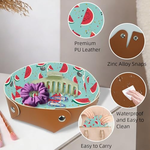 2Pcs PU Dice Holder Folding for RPG DND Table Games, Dice Trays Storage Box Portable Folding Rolling Dice Tray, Watermelon Print Light Blue - color: Multi 20