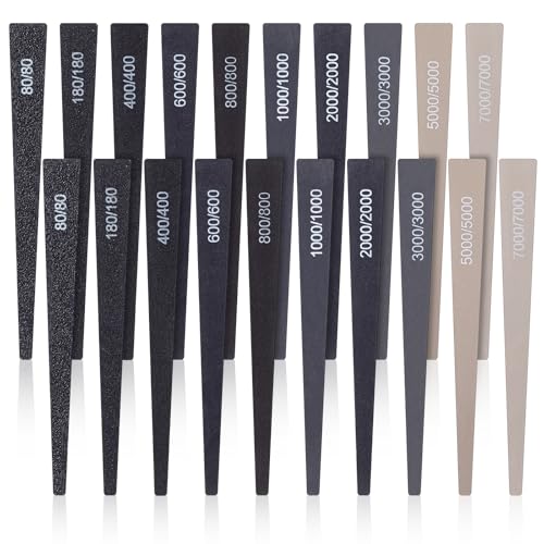 Honoson 20 Pcs Conical Sanding Sticks for Plastic Models Polishing Sticks Assorted Metal and Wood Sanding Tools Accessory for Model Craft Amateur Beginner - style: Groovy Style