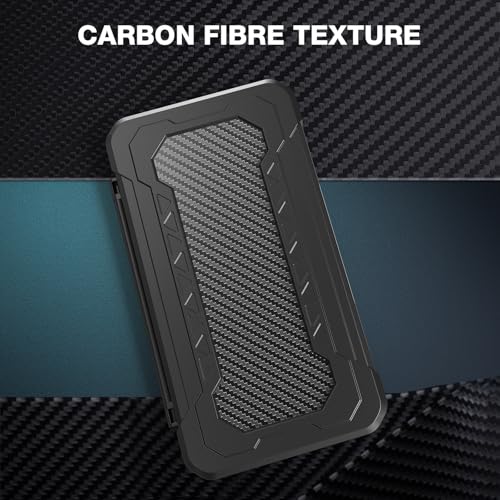 HEIYING Switch Game Case with 48 Precise Slots for Nintendo Switch 2 / OLED | Portable Game Card Holder, Hard ABS Shell with Soft Silicone Lining, Precise Card Slots,Magnetic Closure for Easy Access - color: Carbon Fibre Black
