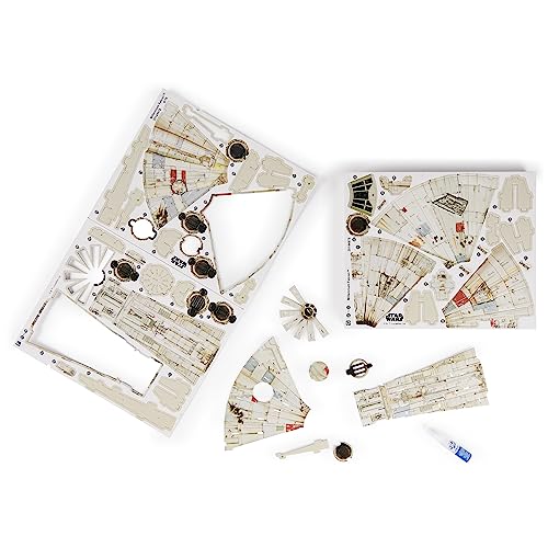 4D Build Star Wars Millennium Falcon 3D Model Kit, Star Wars Gifts, Desk Decor for Fans & Collectors, 223 Pieces, 3D Puzzles, Gift Ideas for Ages 12 & Up - style: Millennium Falcon 223 pcs