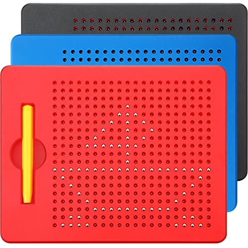 Yexiya 3 Pcs Magnetic Drawing Board for Kids, Toddler Travel Drawing Kit Magnet Sketch Thread Board with Stylus Pen and Beads Toy for Child Quiet Time Activities (7 x 8.5 Inches,Multicolor) - color: Multicolor, size: 7 x 8.5 Inches