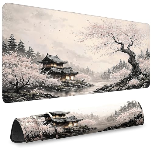 Gaming Mouse Pad, Desk Mat for Keyboard and Mouse, Large Mouse Pad for Desk, Computer Mousepad - color: Japanese Ink Painting 2