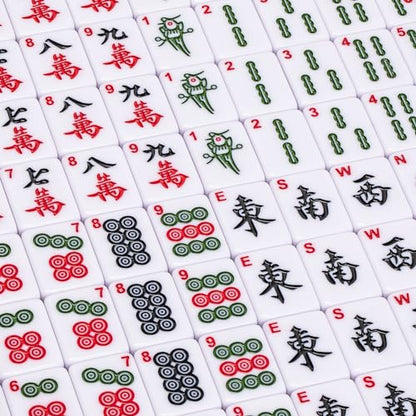 Yellow Mountain Imports Chinese Mahjong Set – Rouge Oasis – 146 Small Tiles for Chinese-Style Play [竹林綠洲」中國麻將]