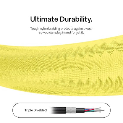 Pixio Yellow 8K HDMI 2.1 Cable Ultra Certified Ultra High Speed 10FT 8K 60Hz 4K 120Hz Nylon Braided Gold Plated Connector Anti-Breakage HDR10+ DTS eARC HDCP Dolby Compatible - color: Yellow, size: 10 ft