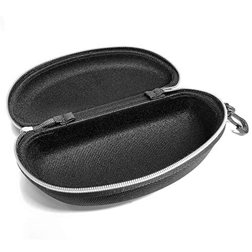 3 Pack Zipper Shell Eyeglasses and Sunglasses Case with Plastic Carabiner Hook - color: Silver