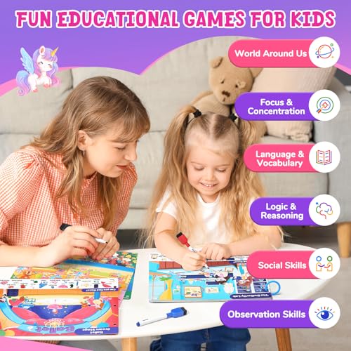 JoyCat Seek & Find Game Book, Educational Toys for Girls Ages 3-6 | Preschool Learning Activities for Toddlers & Kids, Christmas Road Trip Travel Toys for Car & Airplane, Gifts for 3-6 Olds - style: 3. Seek & Find Girls