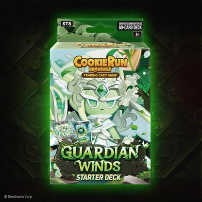 CookieRun TCG: Starter Deck - Guardian Winds - Green Legendary Cookie Wind Archer, Ready-to-Play Character Deck, Braverse Trading Card Battle Game - color: Green