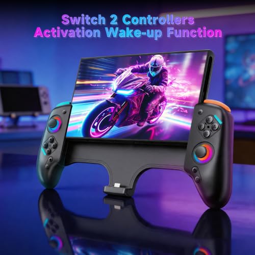 Switch 2 RGB Controller,9-Axis,Hall Effect Joysticks. an All-in-one Switch Controller Replacement, the Switch Pro Controller, with 6 Color RGB Lighting, Rapid fire, Macro Capabilities - color: RGB BLACK