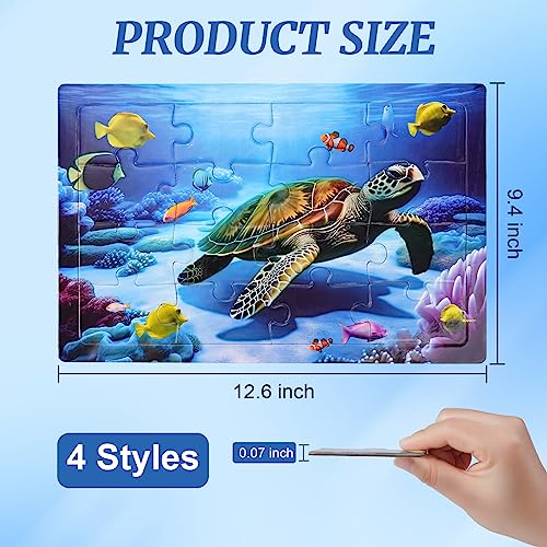 4 Pack 16 Large Piece Puzzles Dementia Alzheimer's Products and Activities - Memory Game for Patients in Nursing Home - Easy Puzzle for Adults for Seniors or Elderly Alzheimer's Patients (4pcs)