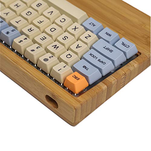 YMDK GH60 Bamboo Wooden Case Wrist Rest 2 in 1 for 60% Mini Mechanical Gaming Keyboard Compatible Pok3r DZ60 YD60MQ XD64 - color: Bamboo 2 in 1