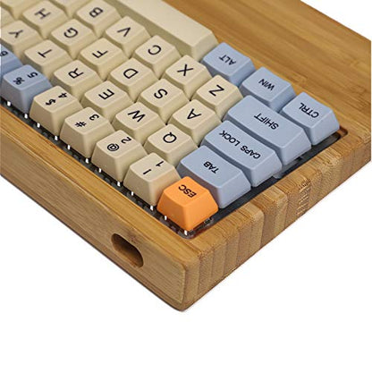 YMDK GH60 Bamboo Wooden Case Wrist Rest 2 in 1 for 60% Mini Mechanical Gaming Keyboard Compatible Pok3r DZ60 YD60MQ XD64 - color: Bamboo 2 in 1