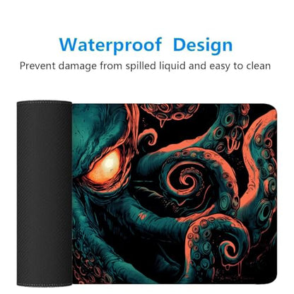 Cthulhu Mouse Pad Mythology Deep Monster Octopus Tentacles Large Gaming Mouse Mat with Stitched Edges,Non-Slip Waterproof Rubber Base Mouse Mat Office Computer Keyboard Laptop Home 31.5"x11.8" - color: Cthulhu, size: 31.5" x 11.8"
