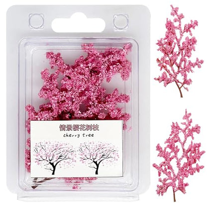 Cayway Miniature Colorful Flower Cluster, Pink Trees Static Grass Tufts Flower Vegetation Groups for DIY Model Train Landscape Railroad Scenery - color: Pink
