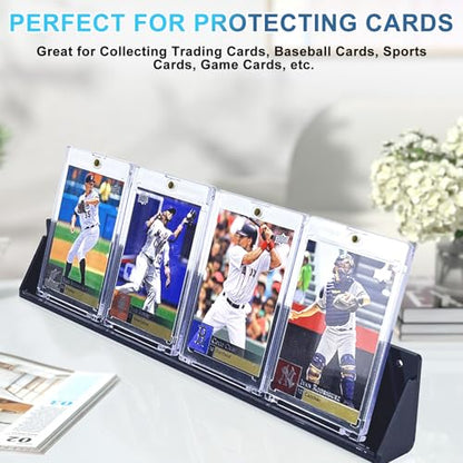 130pt Magnetic Card Holders, 15ct One Card Touch Holder for Trading Cards, Baseball Card Protectors Hard Plastic, Magnetic Thick Card Display Case for Sports Cards, Game Cards - size: 130pt, 15pcs