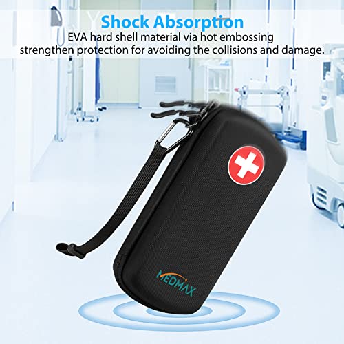 MEDMAX Hard Shell Insulin Cooler Travel Case with 2 Ice Pack, Shock Absorption Insulated Diabetic Medication Organizer Carrying Bag with Extra Pouch for Insulin Pen and Other Diabetic Supplies, Black - color: Black
