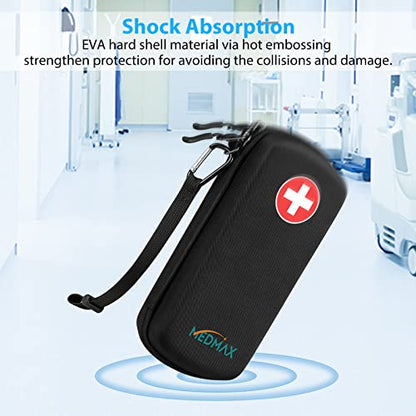 MEDMAX Hard Shell Insulin Cooler Travel Case with 2 Ice Pack, Shock Absorption Insulated Diabetic Medication Organizer Carrying Bag with Extra Pouch for Insulin Pen and Other Diabetic Supplies, Black - color: Black