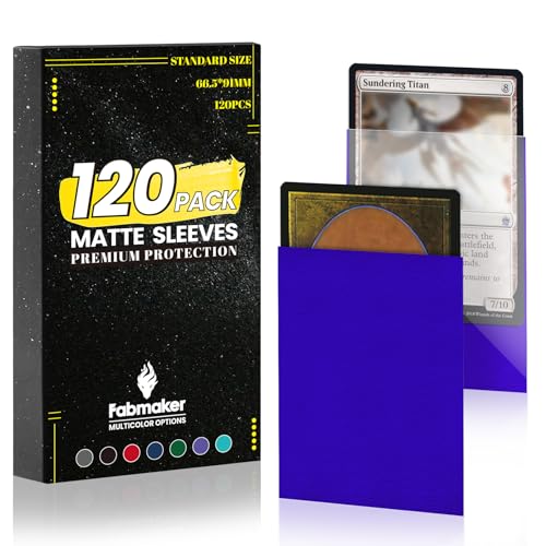 120Pack Card Sleeves for Trading Cards,Matte Card Sleeves Deck Card Covers | Deck Card Protectors, Standard Perfect Shuffling, Sports Cards,Game Card, 66x91mm, Blue - color: Blue, size: 120 pack Card Sleeves