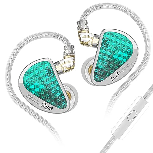 CCA KZ AS16 PRO in Ear Monitor Headphones 16BA Balanced Armature Drivers HiFi IEM Earphones High Clarity Gaming Earbuds for Musicians Singers Audiophile Dj Drummers - color: KZ AS16 PRO Cyan, size: with mic