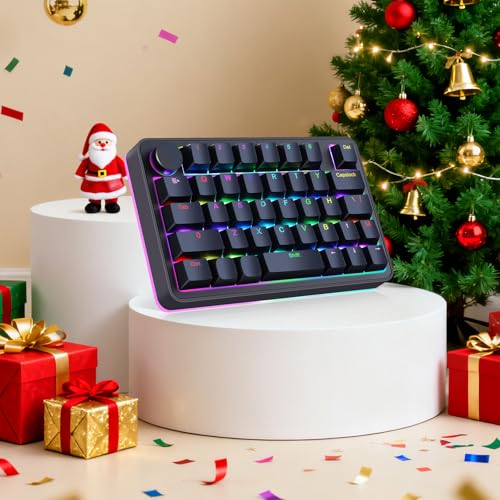 Koolertron Single-Handed Macro Mechanical Keyboard, RGB LED Backlit Portable Mini One-Handed Mechanical Gaming Keypad 39 Fully Programmable Keys (39 Keyboard Black) - style: 39 Keyboard Black